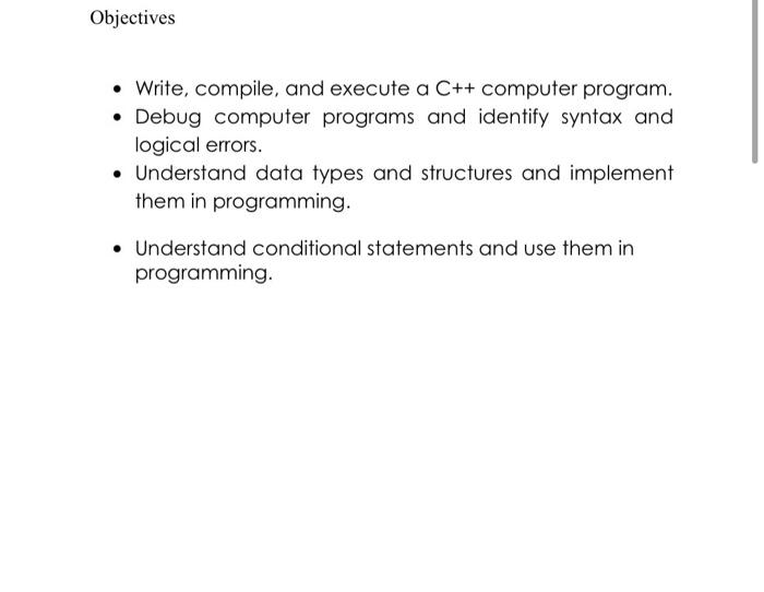 Solved - Write, compile, and execute a C++ computer program. | Chegg.com