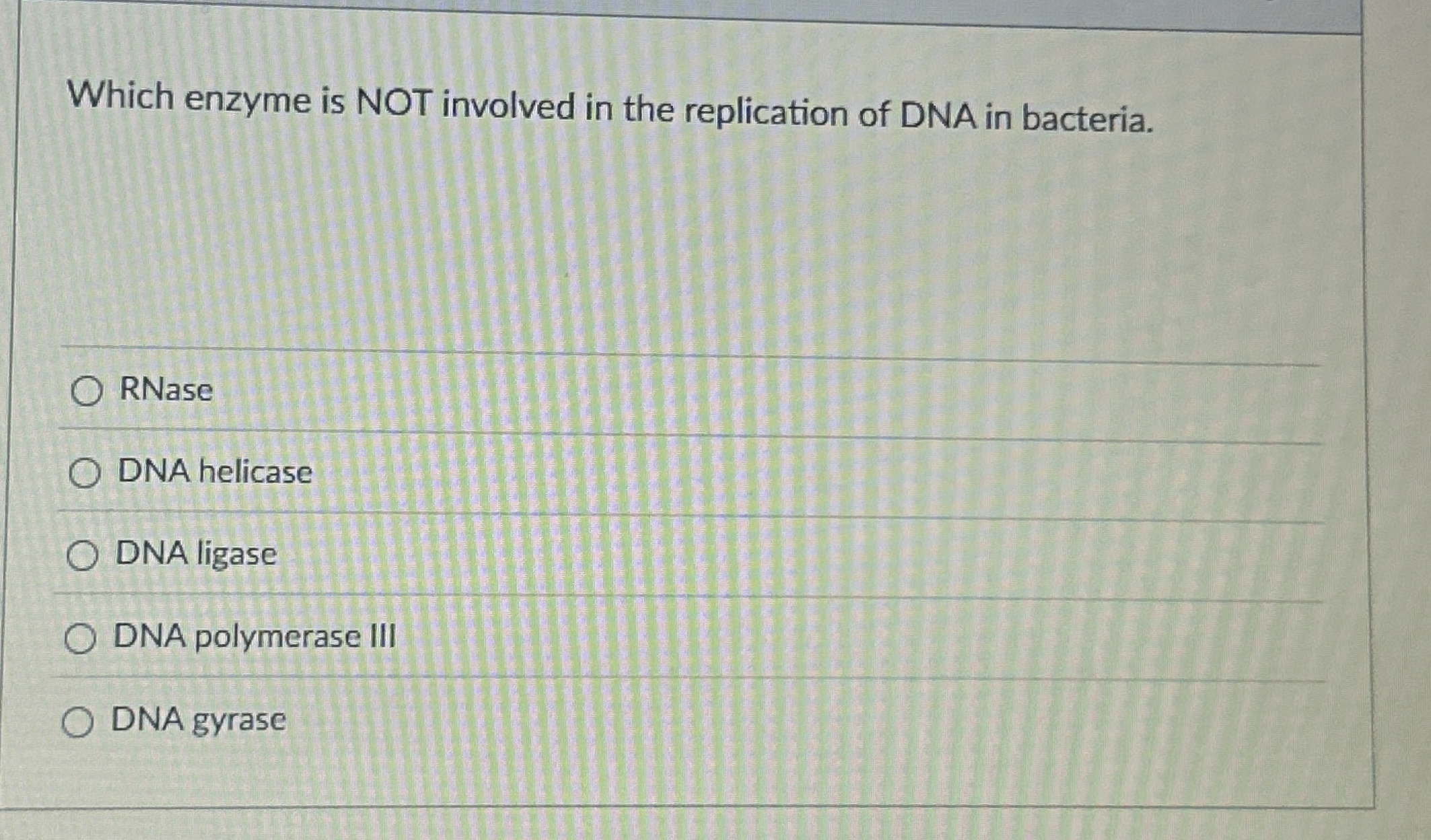 Solved Which enzyme is NOT involved in the replication of