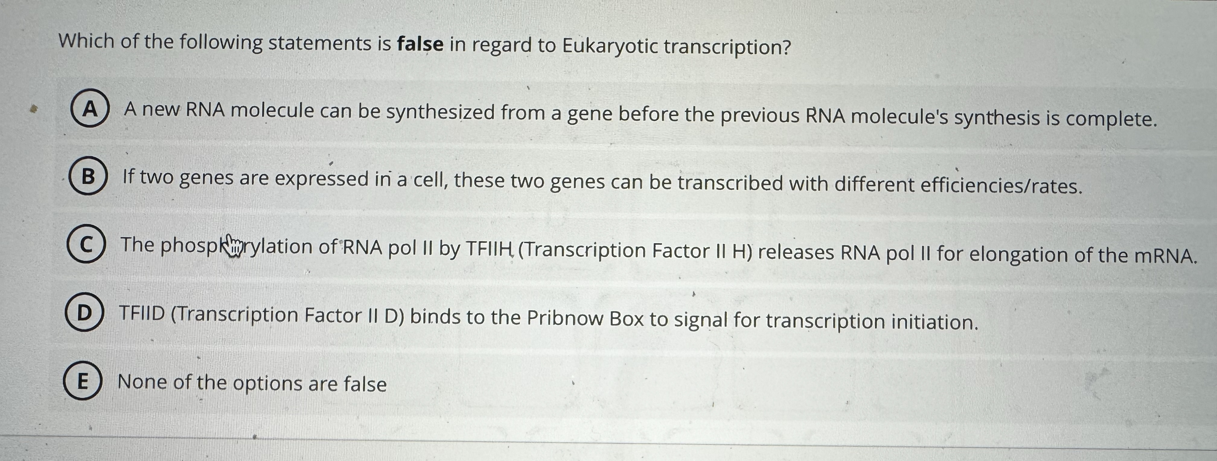 Solved Which of the following statements is false in regard | Chegg.com