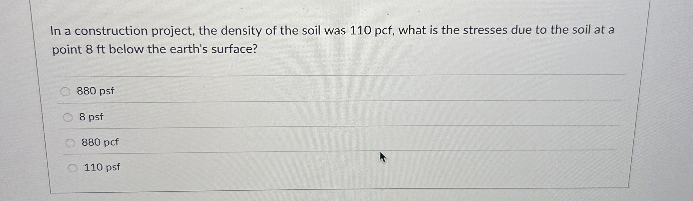 In a construction project, the density of the soil