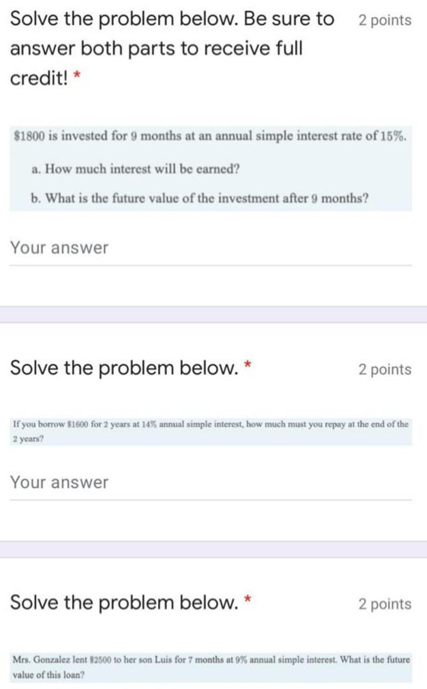 Solved 2 points Solve the problem below. Be sure to answer | Chegg.com