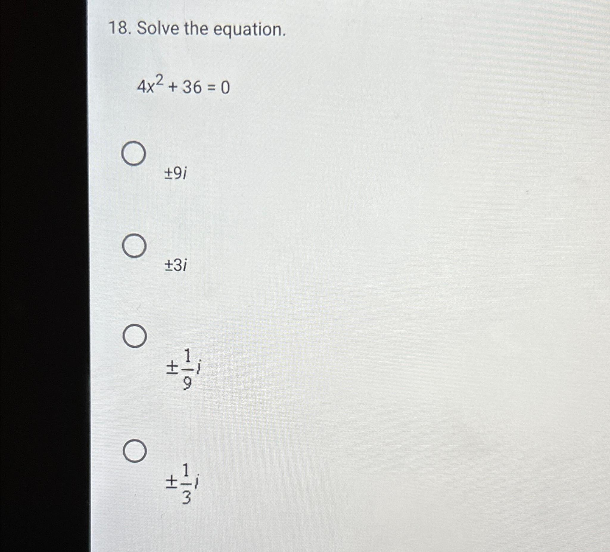 solve the equation 4x 4 40x 2 36 0