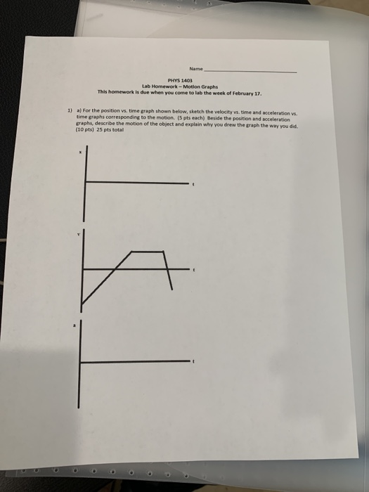 Solved PHYS 1403 Lab Homework - Motion Graphs This homework | Chegg.com