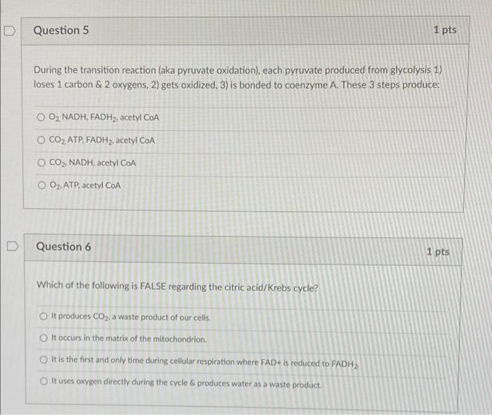 Solved D Question 5 1 pts During the transition reaction | Chegg.com