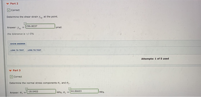 Solved Part 1 Correct The strain rosette shown in the figure | Chegg.com