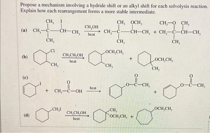 Solved Propose a mechanism involving a hydride shift or an | Chegg.com