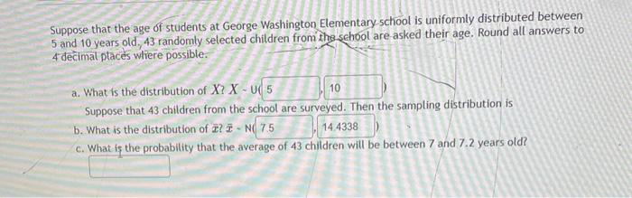 Solved Suppose that the age of students at George Washington | Chegg.com