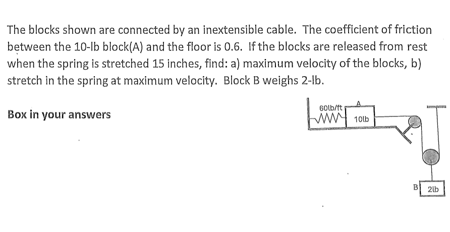 Solved The blocks shown are connected by an inextensible | Chegg.com
