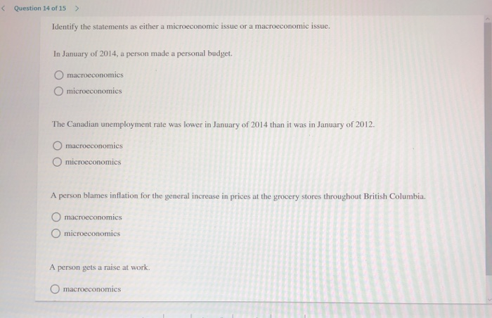 Solved Question 14 of 15 > Identify the statements as either | Chegg.com