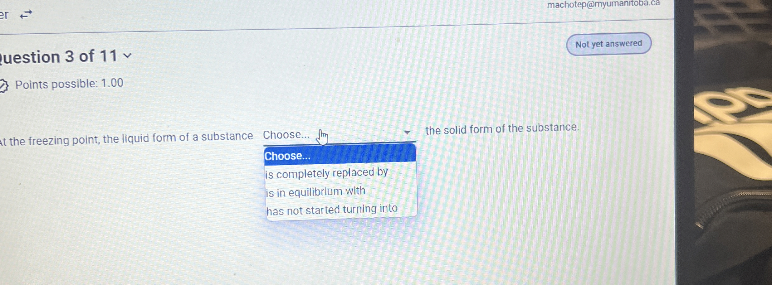 Solved uestion 3 ﻿of 11Points possible 1.00at the freezing