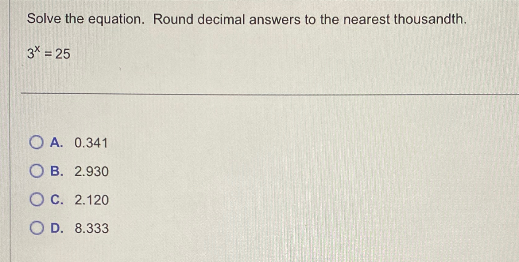 Solved Solve the equation. Round decimal answers to the | Chegg.com