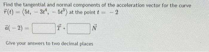Solved Find the tangential and normal components of the | Chegg.com