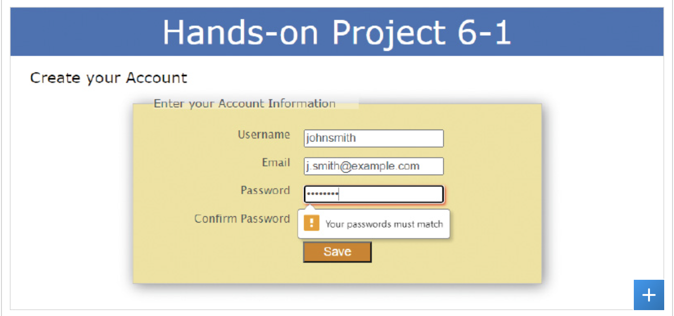 Solved Hands-On Task 1:Form Validation test ﻿In this project | Chegg.com