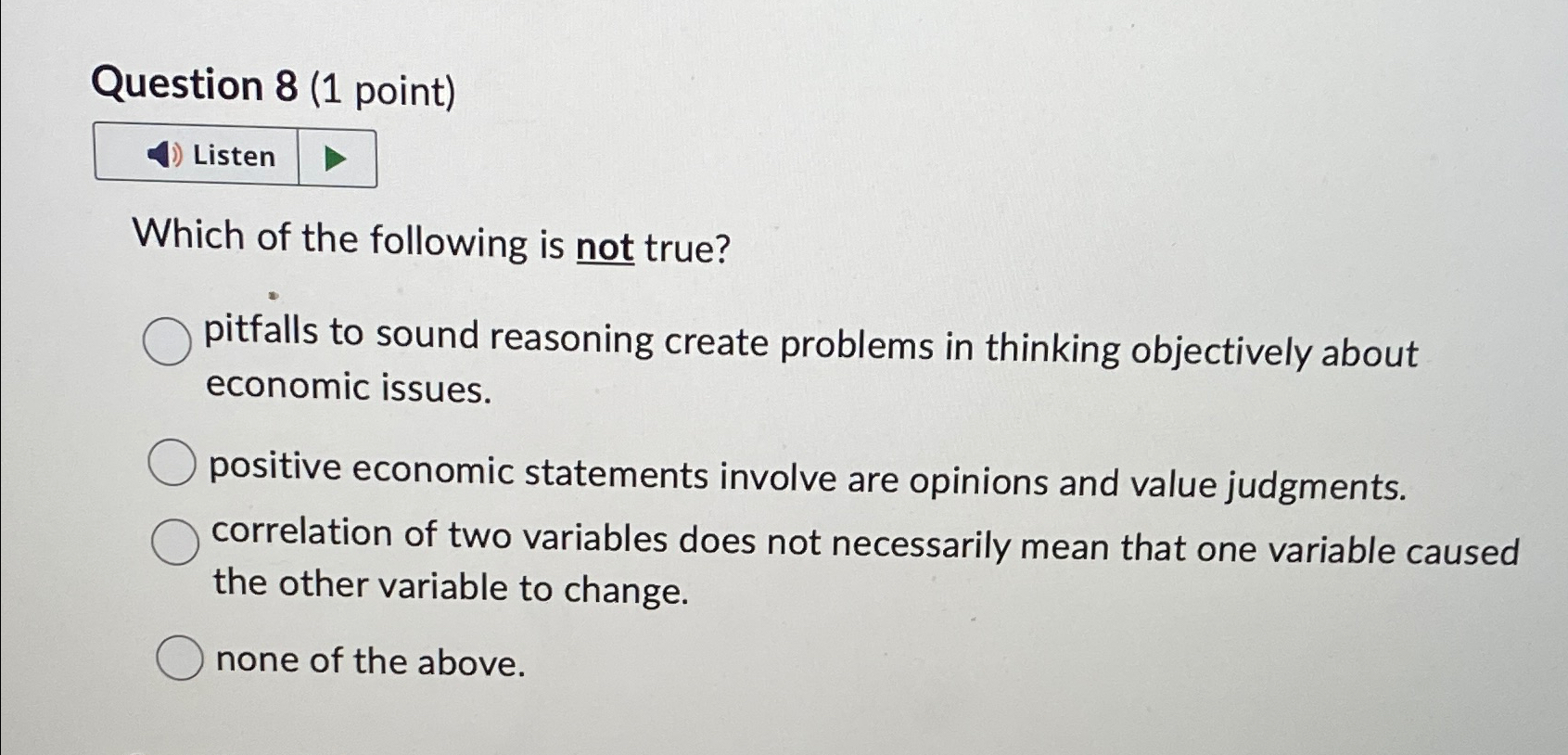 Solved Question 8 (1 ﻿point)Which of the following is not | Chegg.com