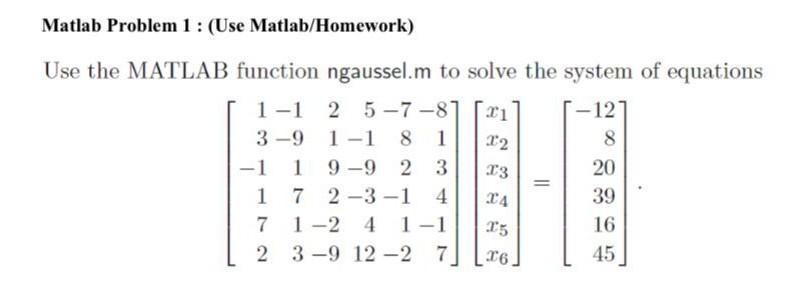 Solved Matlab Problem 1: (Use Matlab/Homework) 22 Use The | Chegg.com