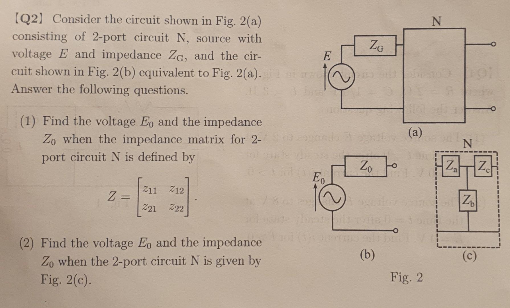 Solved 【Q2】 Consider the circuit shown in Fig. 2(a) | Chegg.com