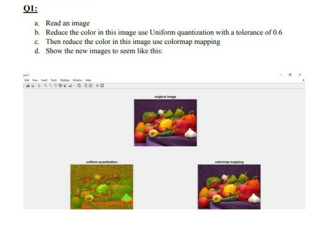 Solved 01: a. Read an image b. Reduce the color in this | Chegg.com