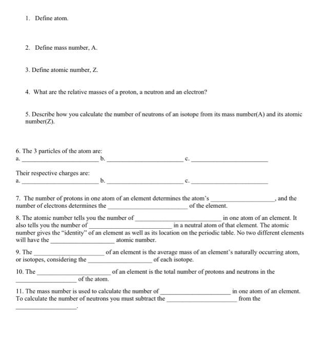 Define Mass Number
