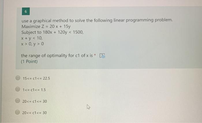 Solved 6 use a graphical method to solve the following | Chegg.com