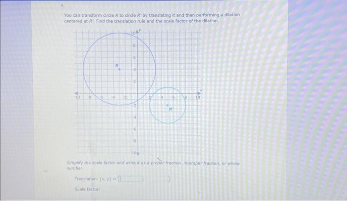 Solved You can transform circle R to circle R′ by | Chegg.com