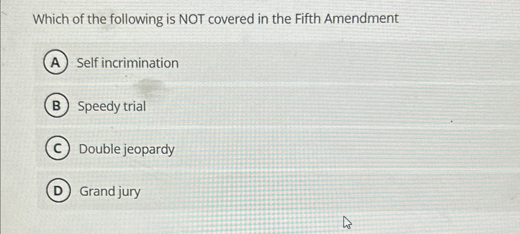 Solved Which of the following is NOT covered in the Fifth | Chegg.com