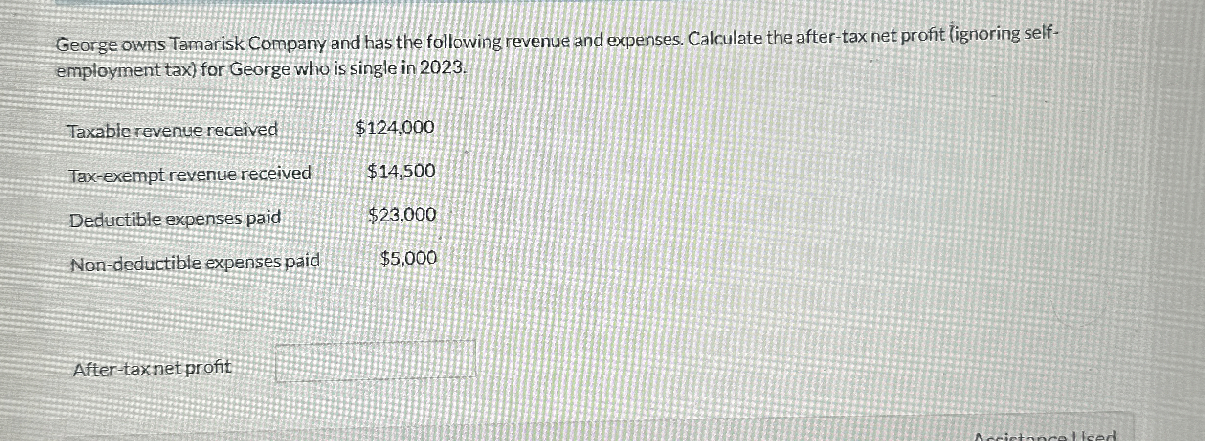 owns Tamarisk Company and has the following