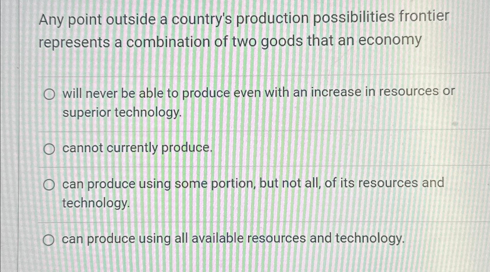 Solved Any point outside a country&rsquo;s production | Chegg.com