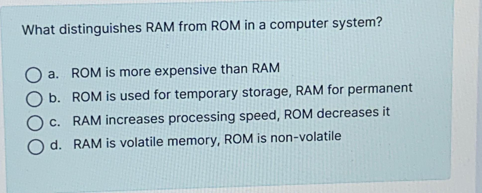 Ram is hot sale permanent memory