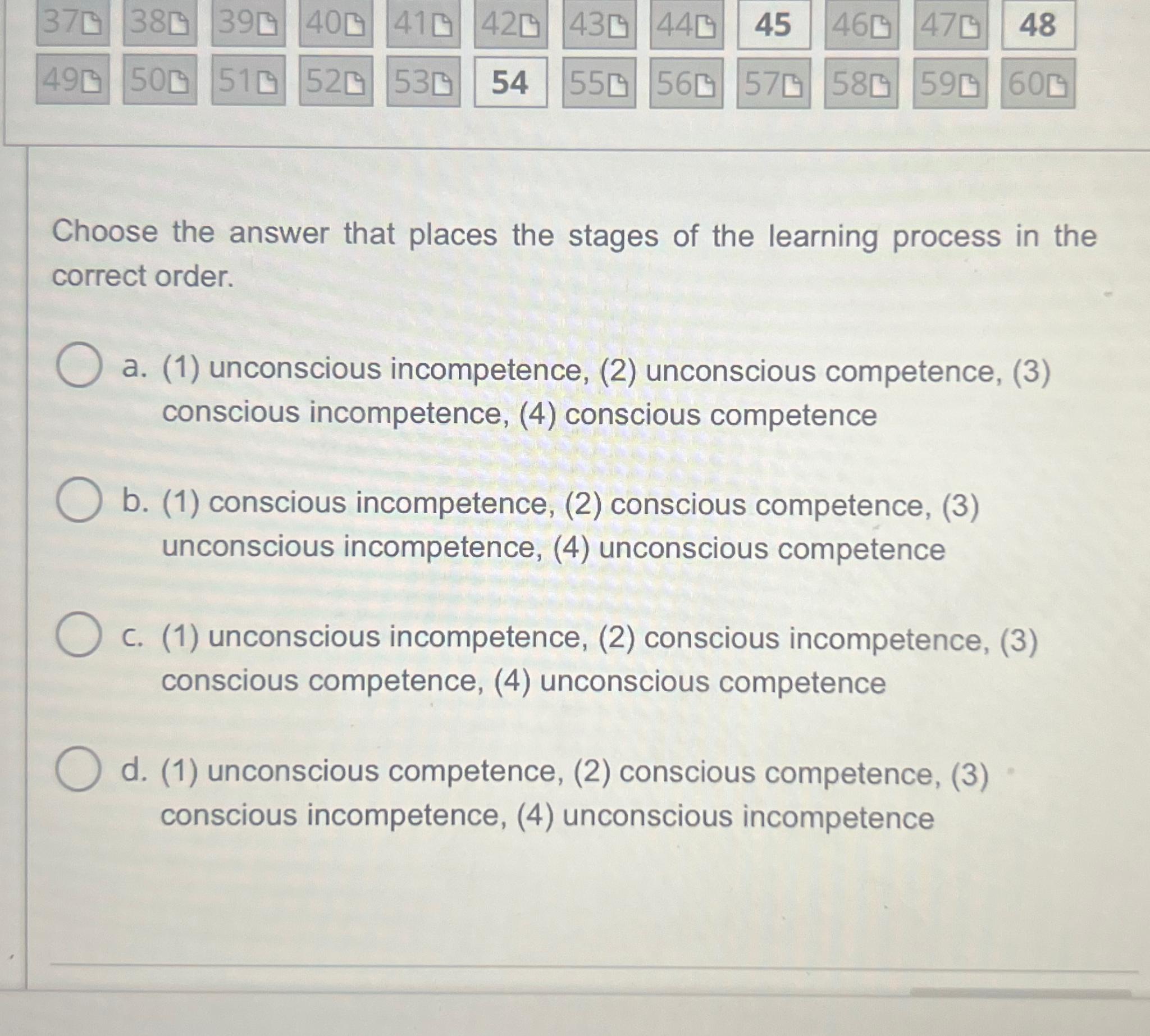 Solved Choose the answer that places the stages of the | Chegg.com