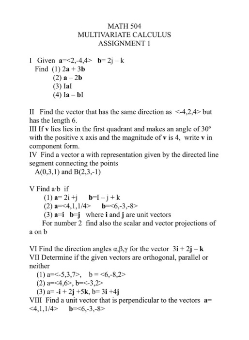 multivariate calculus problems