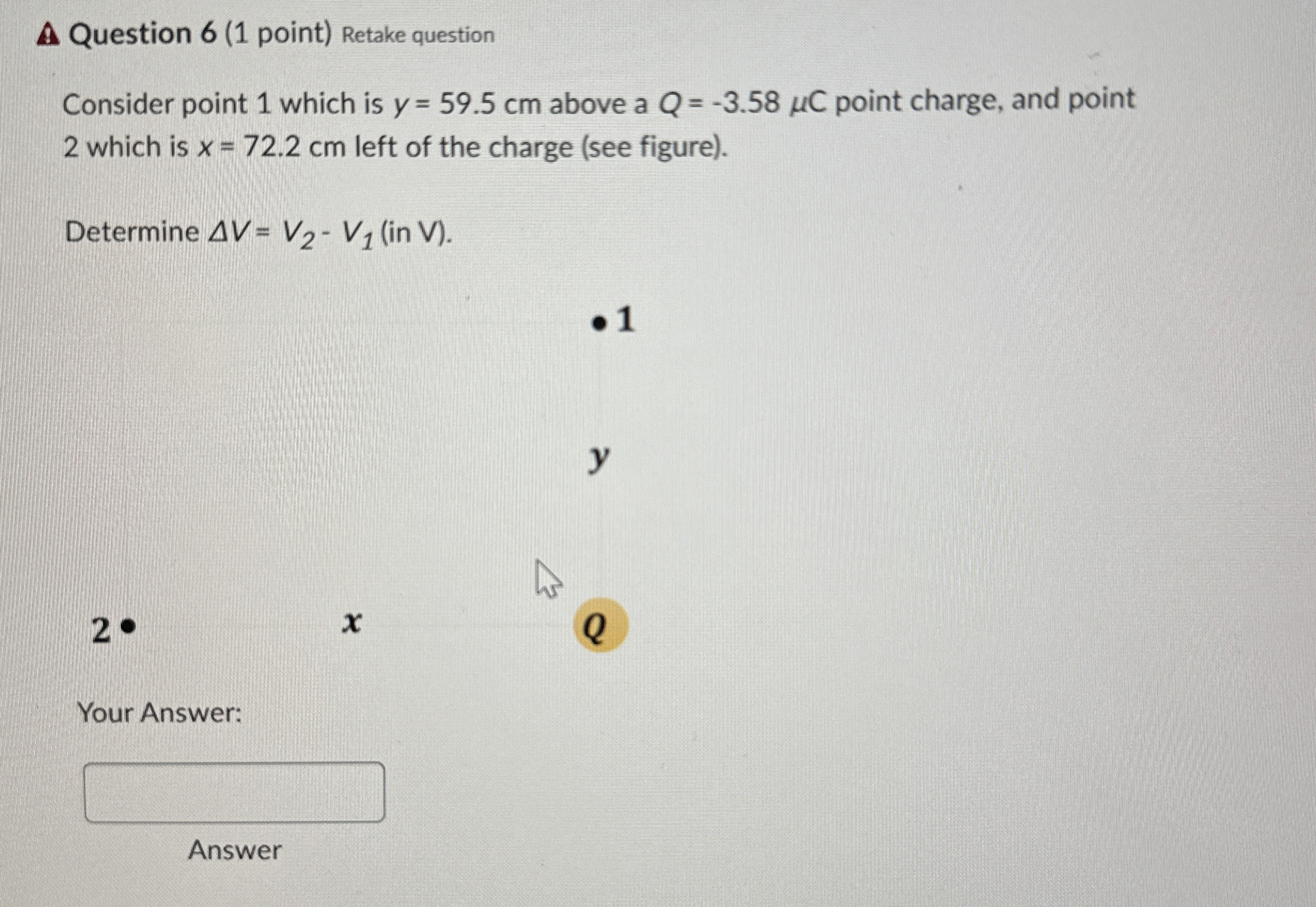 Solved Question 6 (1 ﻿point) ﻿Retake questionConsider point | Chegg.com