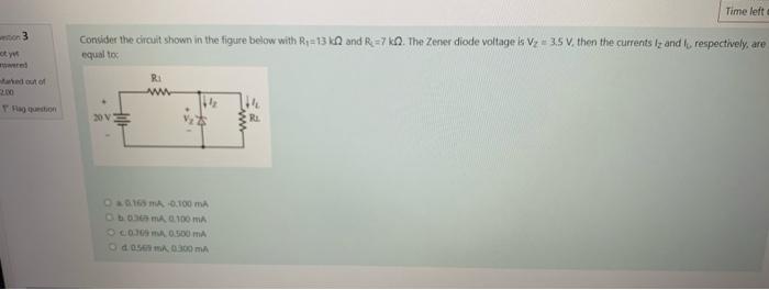 Solved Time left 3 Consider the circuit shown in the figure | Chegg.com