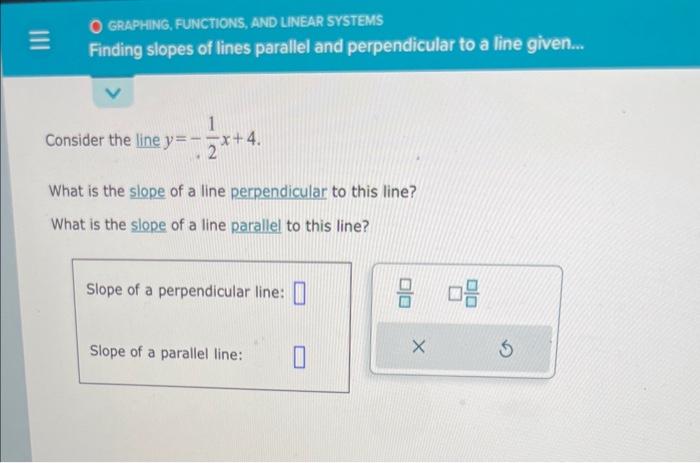 slope of the line y= – x 1 4