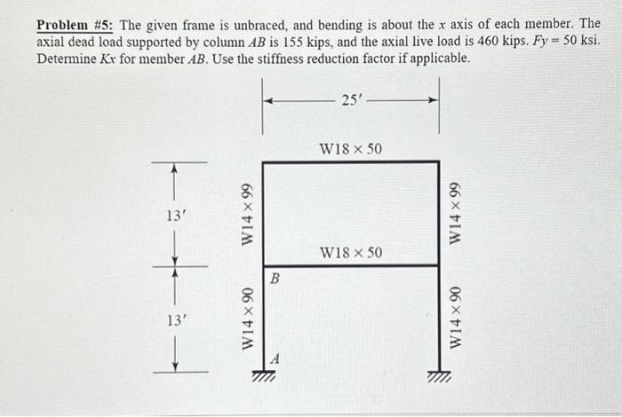 Solved Problem The Given Frame Is Unbraced And Bending Chegg Com