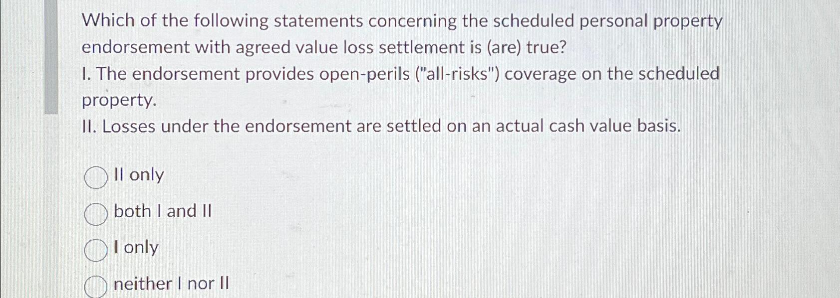 Solved Which of the following statements concerning the | Chegg.com