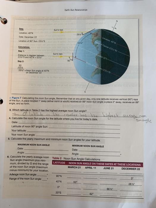 Solved 4 Calculating the Noon Sun Angle Calculate the noon