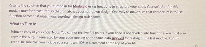 Solved Rewrite The Solution That You Turned In For Madule 6 | Chegg.com