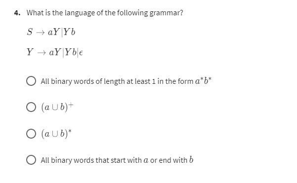 Solved 4. What Is The Language Of The Following Grammar? | Chegg.com