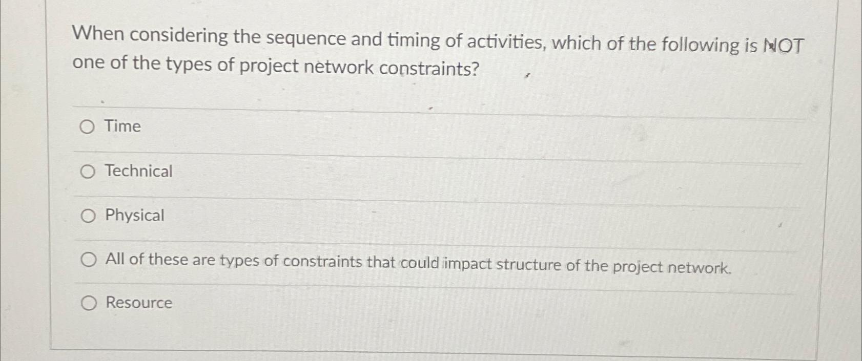 Solved When considering the sequence and timing of | Chegg.com