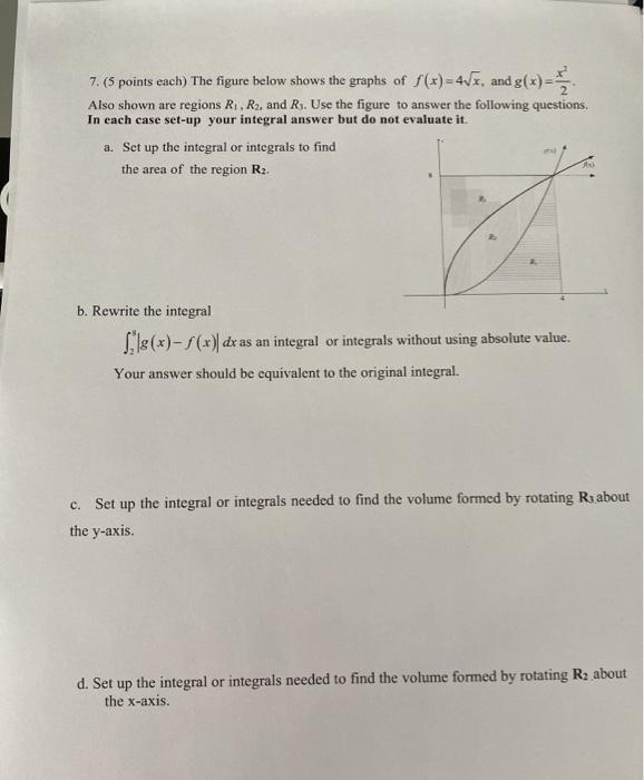 Solved 7. (5 points cach) The figure below shows the graphs | Chegg.com