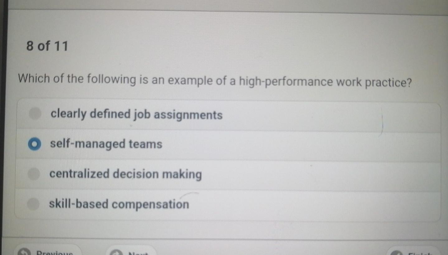 Solved 8 of 11 Which of the following is an example of a | Chegg.com