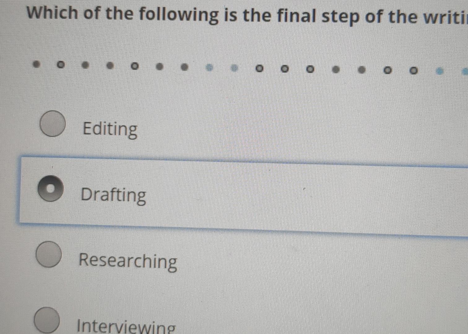 Solved Which of the following is the final step of the | Chegg.com