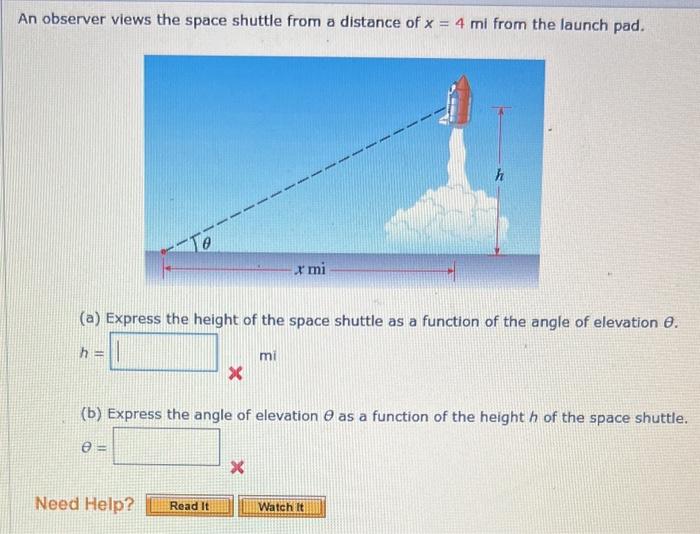 Solved An observer views the space shuttle from a distance | Chegg.com