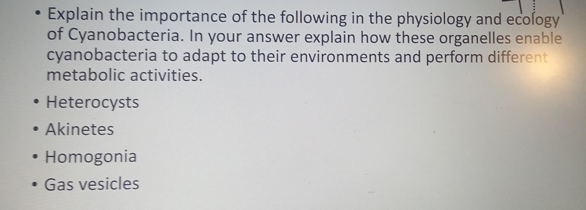 Solved Explain the importance of the following in the