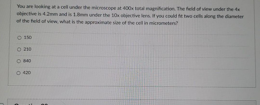 Solved You are looking at a cell under the microscope at | Chegg.com