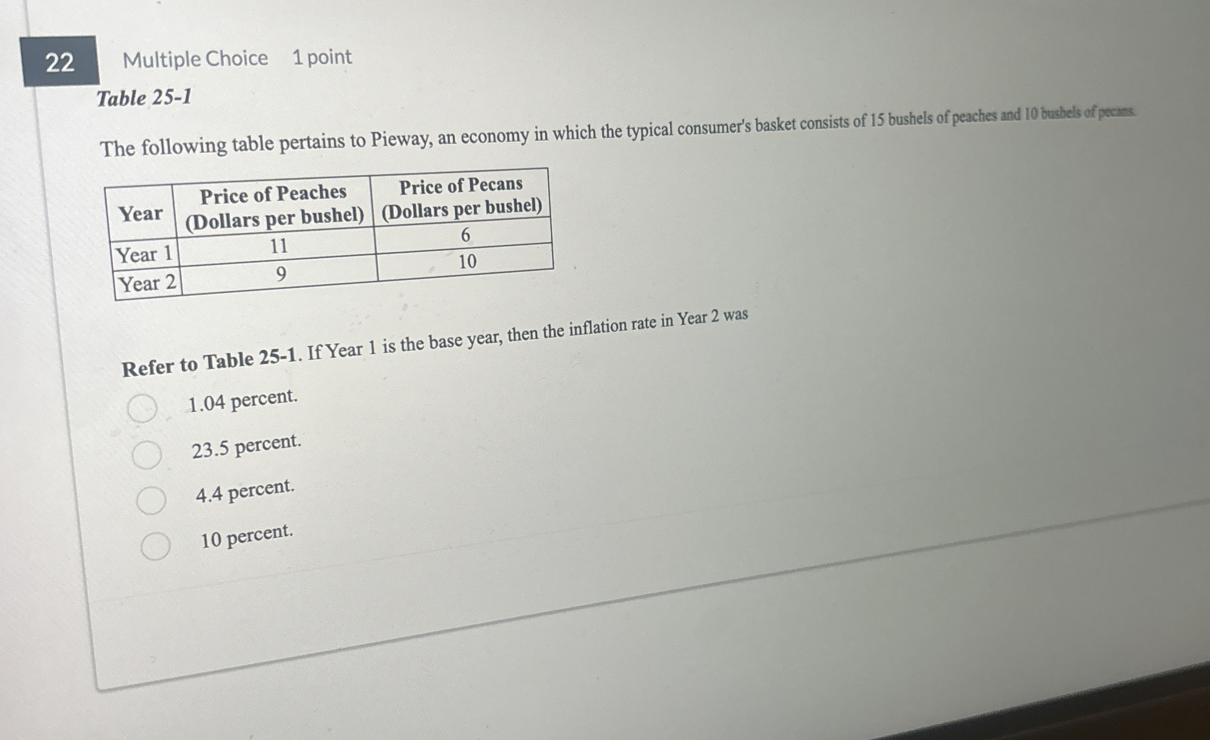 Solved 22Multiple Choice1 ﻿pointTable 25-1The following | Chegg.com
