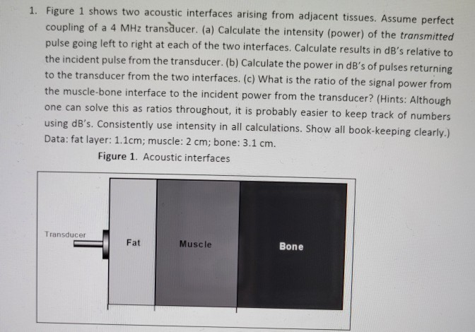 1. Figure 1 shows two acoustic interfaces arising | Chegg.com
