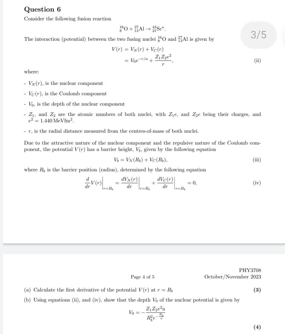 Solved Consider the following fusion reaction | Chegg.com