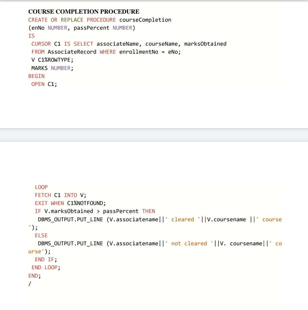 Solved The question is based on PL SQL. I am attaching | Chegg.com