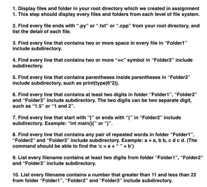 Solved 1. Display files and folder in your root directory | Chegg.com